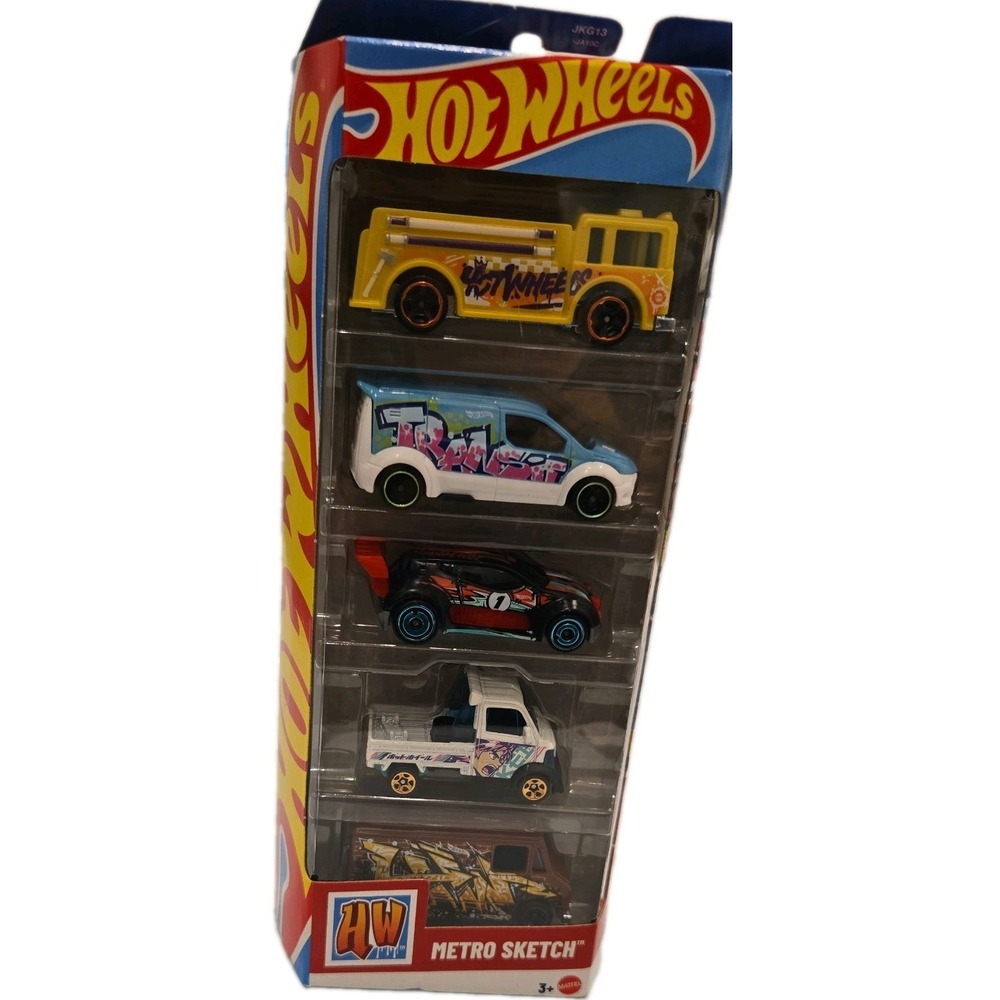 Hot Wheels METRO SKETCH 5-PACK, Gift Pack, Fire-Eater, Ford Transit,Combat Medic